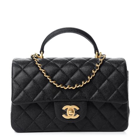 CHANEL Caviar Quilted Mini Top Handle Rectangular Flap.